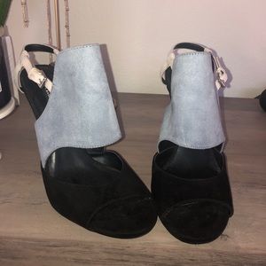 Zara Color Block Open Toe Heels